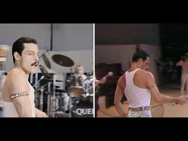 „Bohemian Rhapsody”: Urmărește videoclipul care compară concertul Queen de la Live Aid cu scena din film