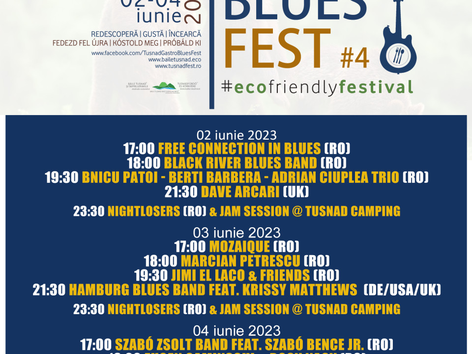 A patra ediție Tușnad Gastro Blues Fest, între 2 și 4 iunie 2023